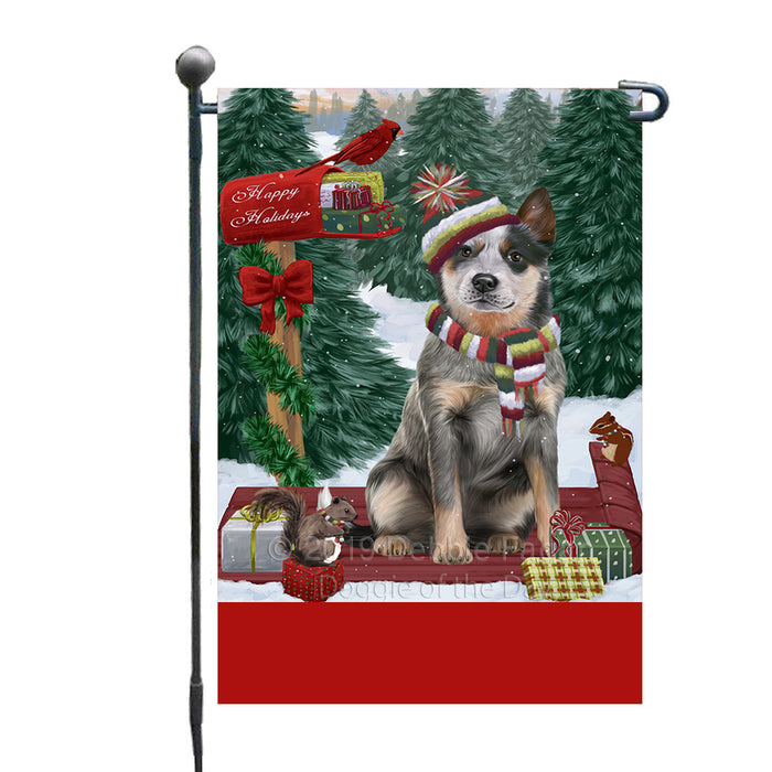 Personalized Merry Christmas Woodland Sled  Blue Heeler Dog Custom Garden Flags GFLG-DOTD-A61510