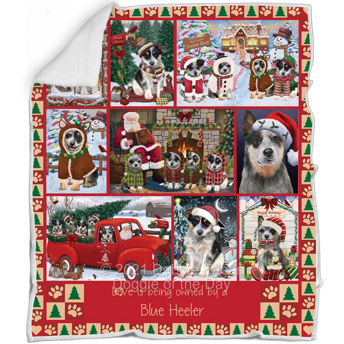 Love is Being Owned Christmas Blue Heeler Dogs Blanket BLNKT143447