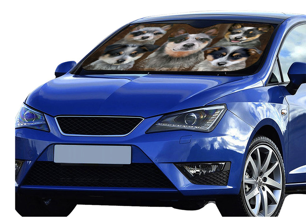 Rustic Blue Heeler Dogs Car Sun Shade