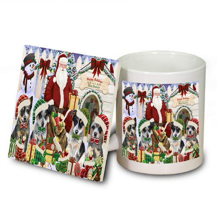 Christmas Dog House Blue Heelers Dog Mug and Coaster Set MUC52591