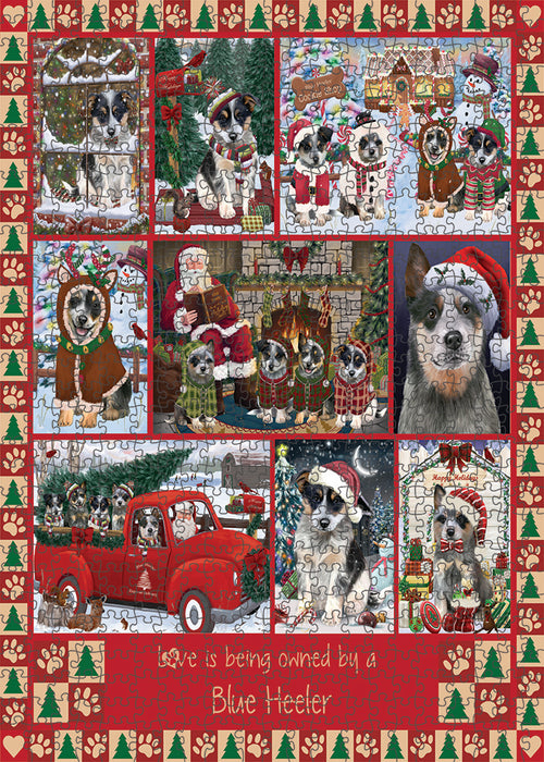 Love is Being Owned Christmas Blue Heeler Dogs Puzzle with Photo Tin PUZL99292