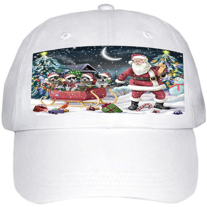 Santa Sled Dogs Christmas Happy Holidays Blue Heelers Dog Ball Hat Cap HAT58881