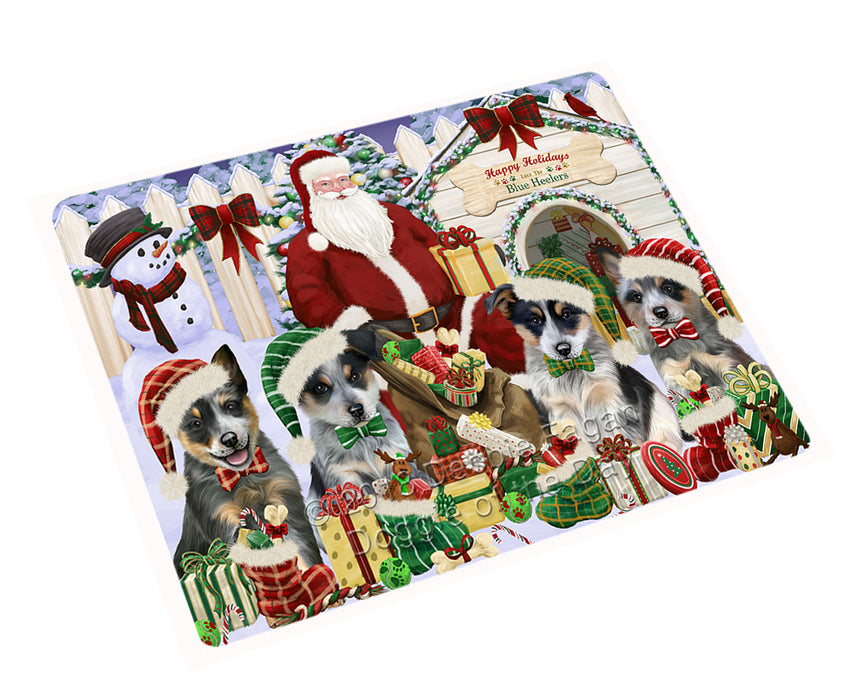 Christmas Dog House Blue Heelers Dog Cutting Board C61890