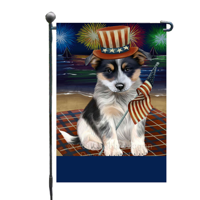 Personalized 4th of July Firework Blue Heeler Dog Custom Garden Flags GFLG-DOTD-A57799