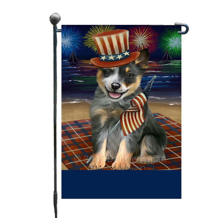 Personalized 4th of July Firework Blue Heeler Dog Custom Garden Flags GFLG-DOTD-A57800