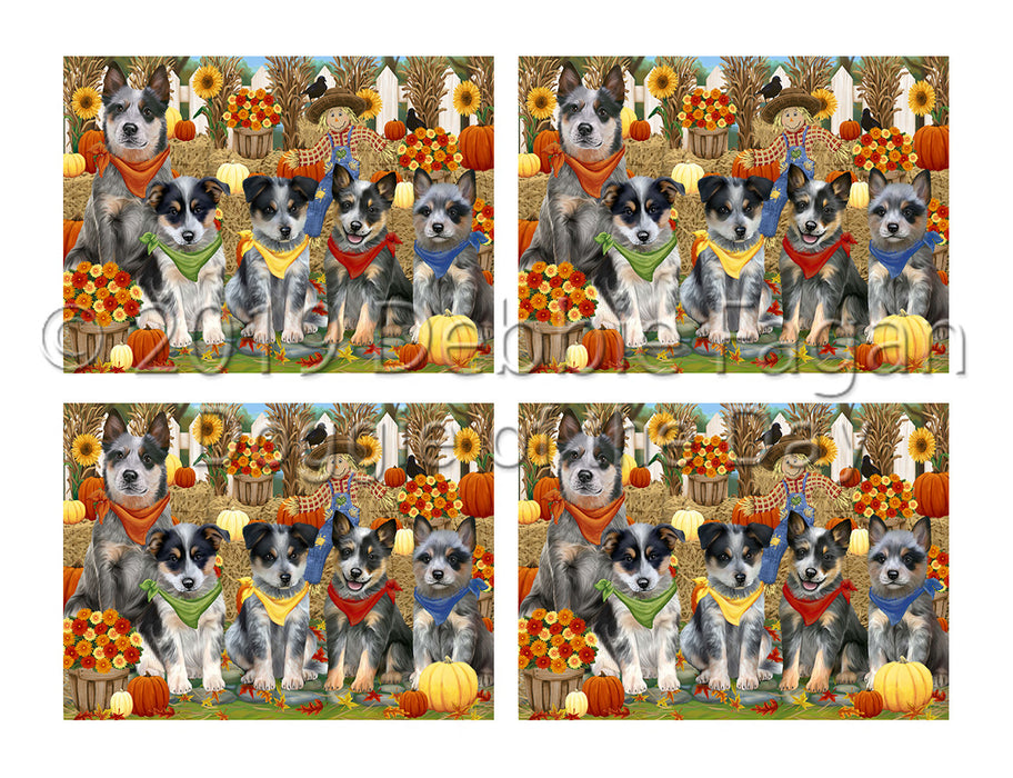 Fall Festive Harvest Time Gathering Blue Heeler Dogs Placemat