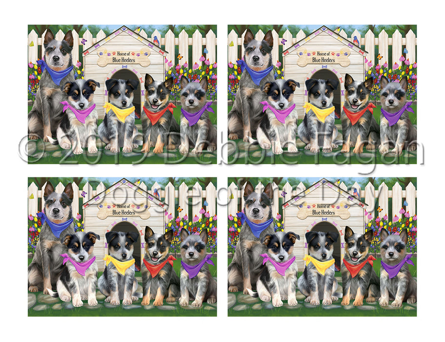 Spring Dog House Blue Heeler Dogs Placemat