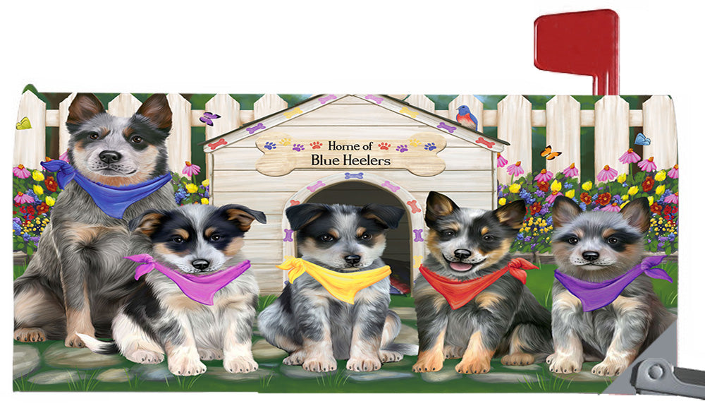 Spring Dog House Blue Heeler Dogs Magnetic Mailbox Cover MBC48623