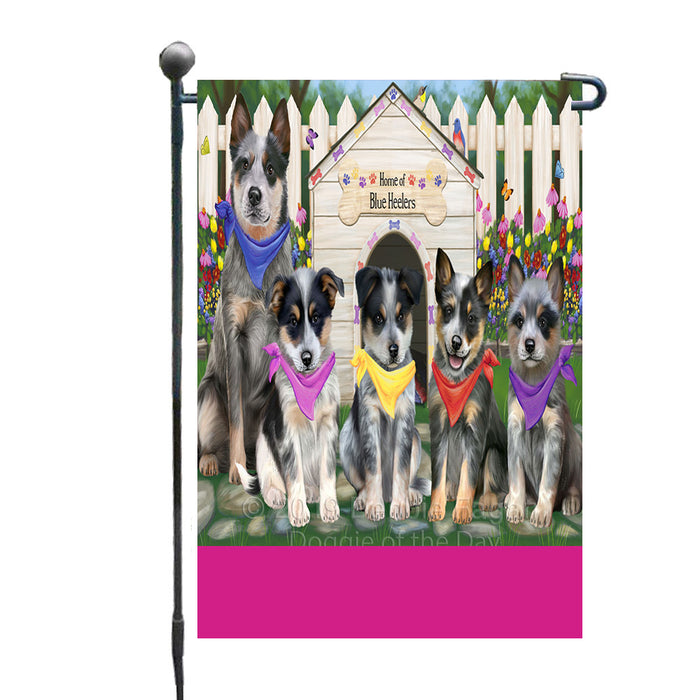 Personalized Spring Dog House Blue Heeler Dogs Custom Garden Flags GFLG-DOTD-A62761