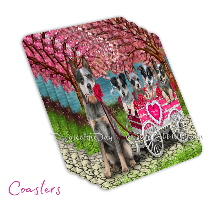 Mother's Day Gift Basket Blue Heeler Blanket, Pillow, Coasters, Magnet, Coffee Mug and Ornament