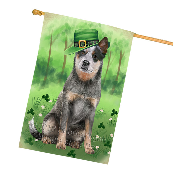 St. Patricks Day Irish Portrait Blue Heeler Dog House Flag FLG65012