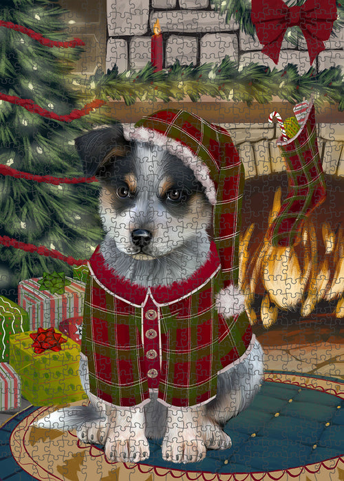 The Stocking was Hung Blue Heeler Dog Puzzle with Photo Tin PUZL89100