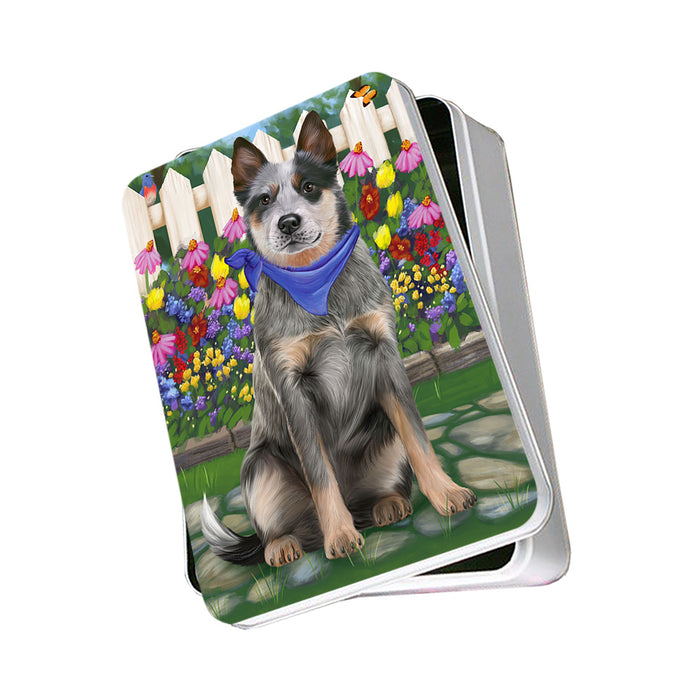 Spring Floral Blue Heeler Dog Photo Storage Tin PITN52241