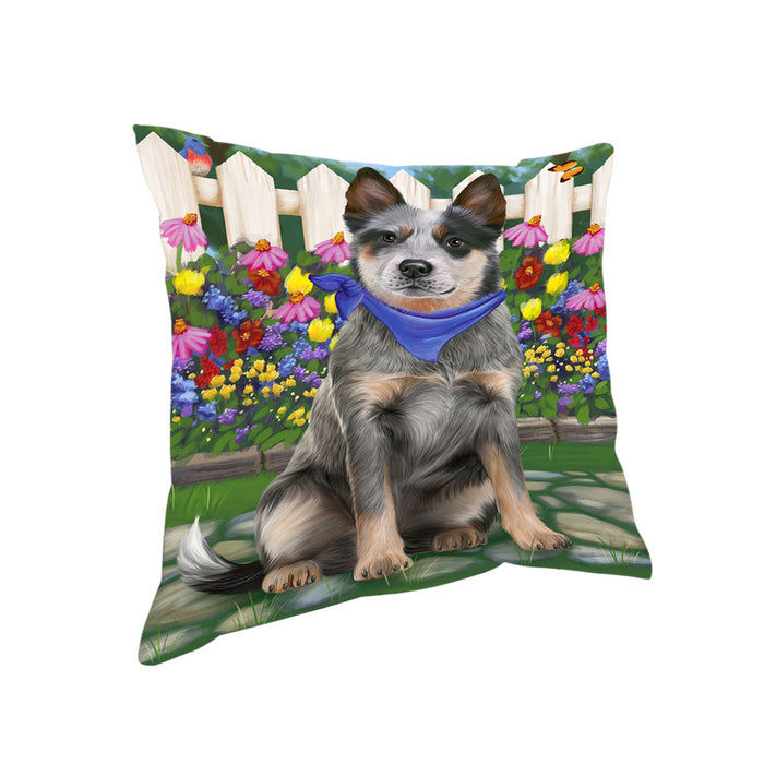 Spring Floral Blue Heeler Dog Pillow PIL65120