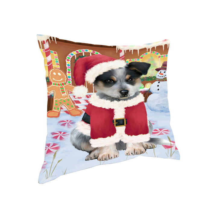 Christmas Gingerbread House Candyfest Blue Heeler Dog Pillow PIL79068