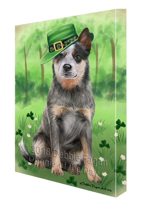 St. Patricks Day Irish Portrait Blue Heeler Dog Canvas Print Wall Art Décor CVS135332