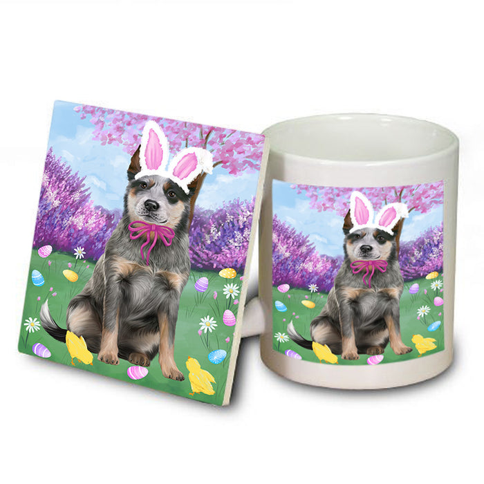 Easter Holiday Blue Heeler Dog Mug and Coaster Set MUC56876