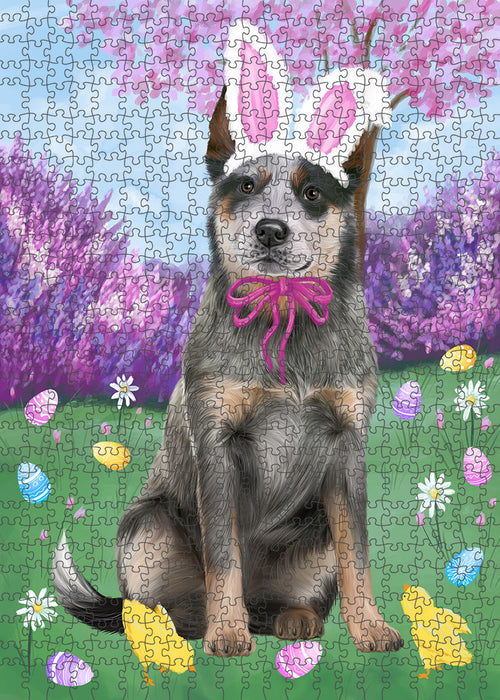 Easter Holiday Blue Heeler Dog Puzzle with Photo Tin PUZL95852