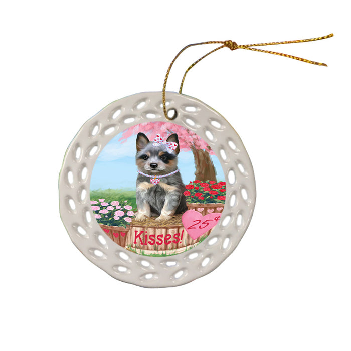 Rosie 25 Cent Kisses Blue Heeler Dog Ceramic Doily Ornament DPOR56291