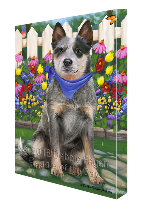 Spring Floral Blue Heeler Dog Canvas Print Wall Art Décor CVS86966