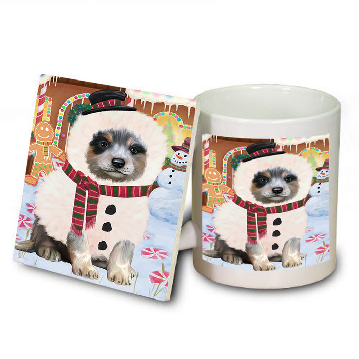Christmas Gingerbread House Candyfest Blue Heeler Dog Mug and Coaster Set MUC56187