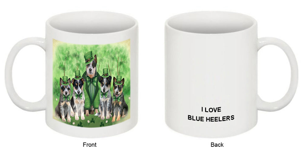 St. Patricks Day Irish Portrait Blue Heeler Dogs Coffee Mug MUG52387