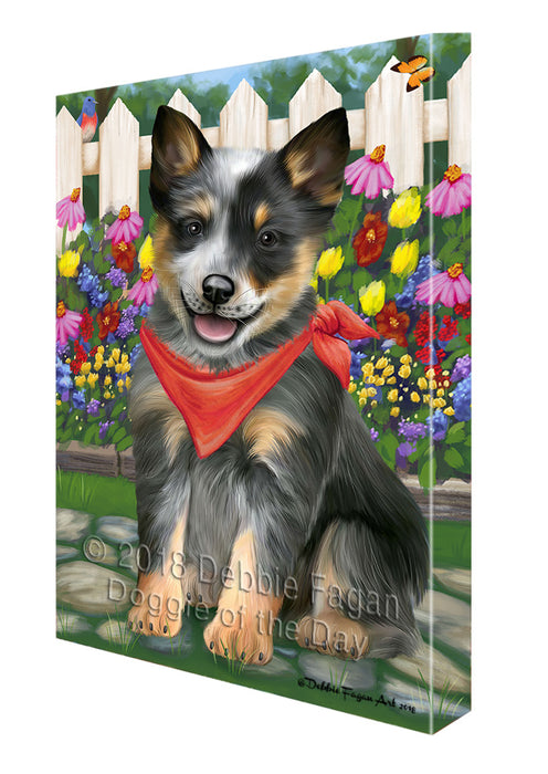 Spring Floral Blue Heeler Dog Canvas Print Wall Art Décor CVS86975