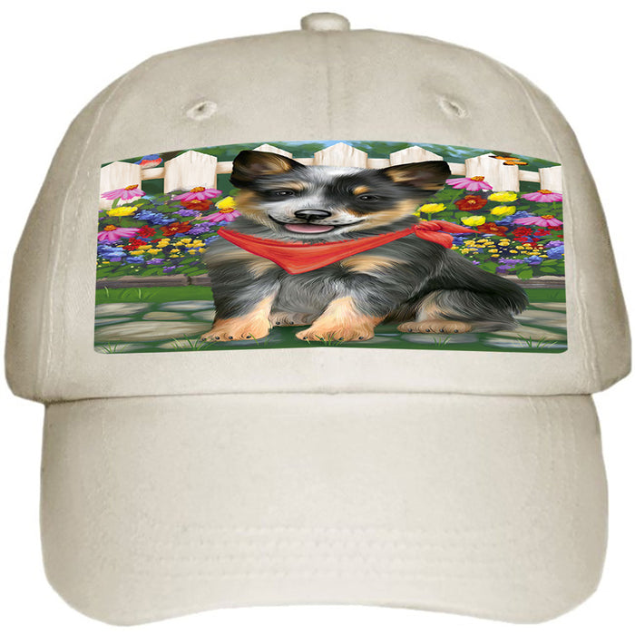 Spring Floral Blue Heeler Dog Ball Hat Cap HAT60459