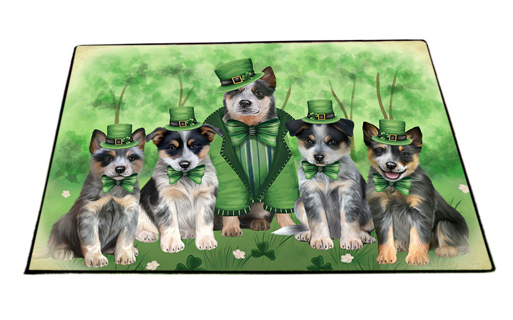 St. Patricks Day Irish Portrait Blue Heeler Dogs Floormat FLMS54200
