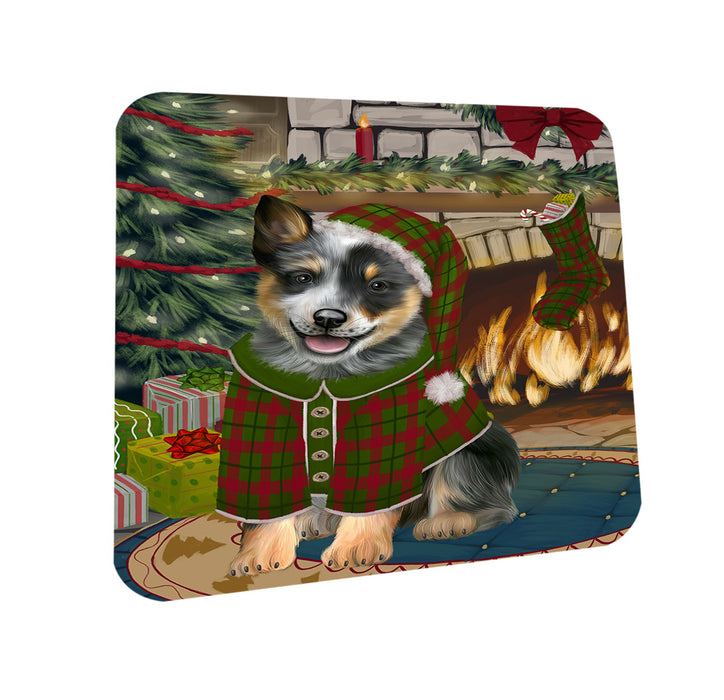 The Stocking was Hung Blue Heeler Dog Coasters Set of 4 CST55183