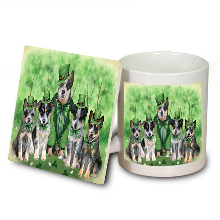 St. Patricks Day Irish Portrait Blue Heeler Dogs Mug and Coaster Set MUC56981