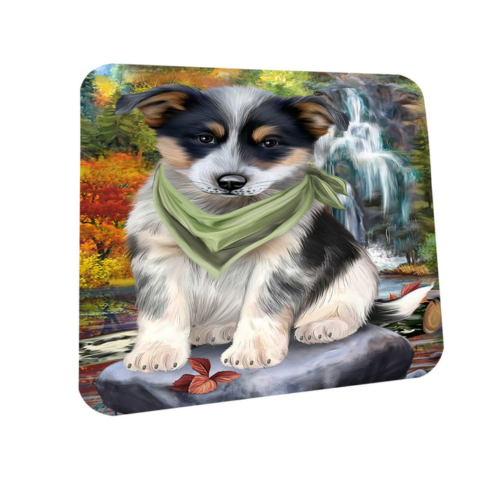 Scenic Waterfall Blue Heeler Dog Coasters Set of 4 CST51790