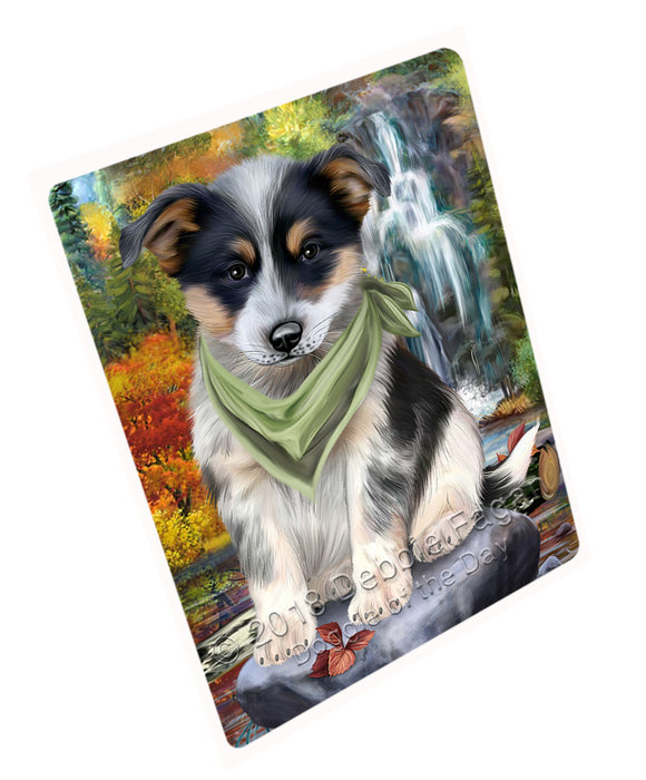 Scenic Waterfall Blue Heeler Dog Magnet Mini (3.5" x 2") MAG59742