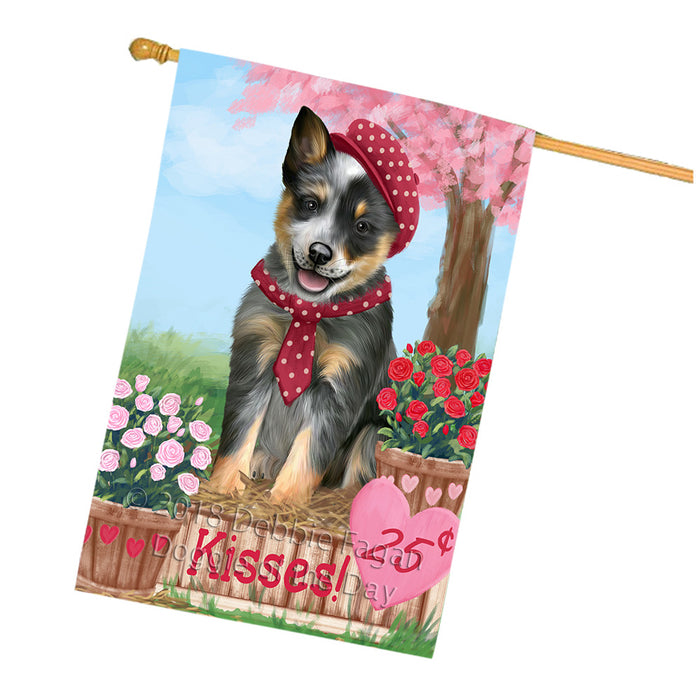 Rosie 25 Cent Kisses Blue Heeler Dog House Flag FLG56620
