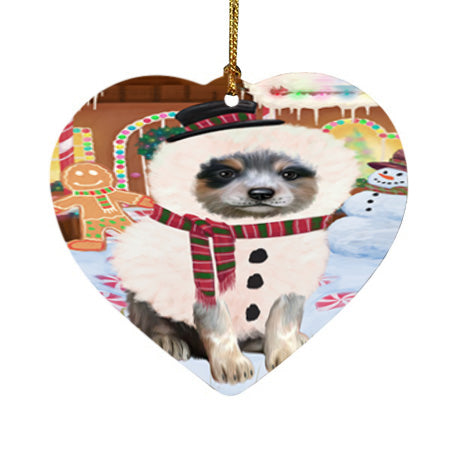 Christmas Gingerbread House Candyfest Blue Heeler Dog Heart Christmas Ornament HPOR56551