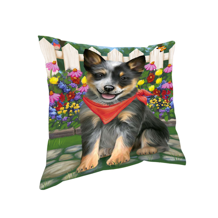 Spring Floral Blue Heeler Dog Pillow PIL65124