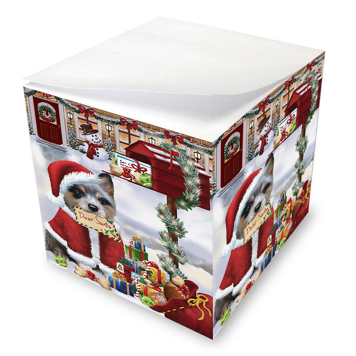 Blue Heeler Dog Dear Santa Letter Christmas Holiday Mailbox Note Cube NOC55173