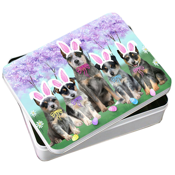 Easter Holiday Blue Heelers Dog Photo Storage Tin PITN56828