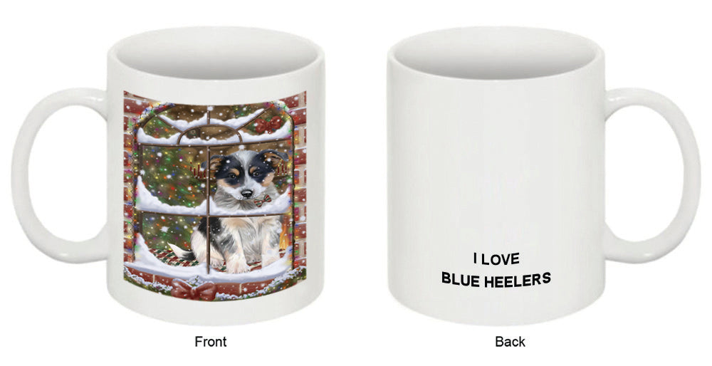 Please Come Home For Christmas Blue Heeler Dog Sitting In Window Coffee Mug MUG49018