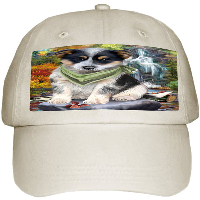 Scenic Waterfall Blue Heeler Dog Ball Hat Cap HAT59226