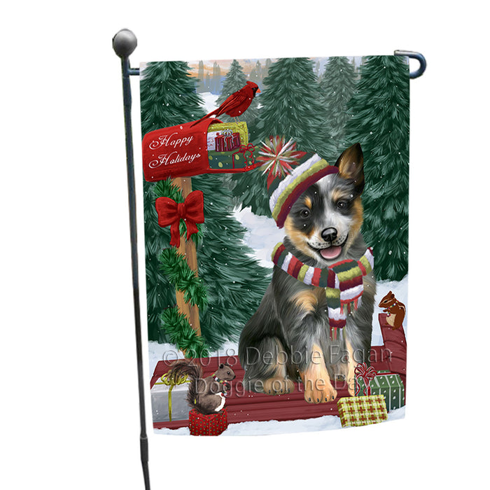 Merry Christmas Woodland Sled Blue Heeler Dog Garden Flag GFLG55149