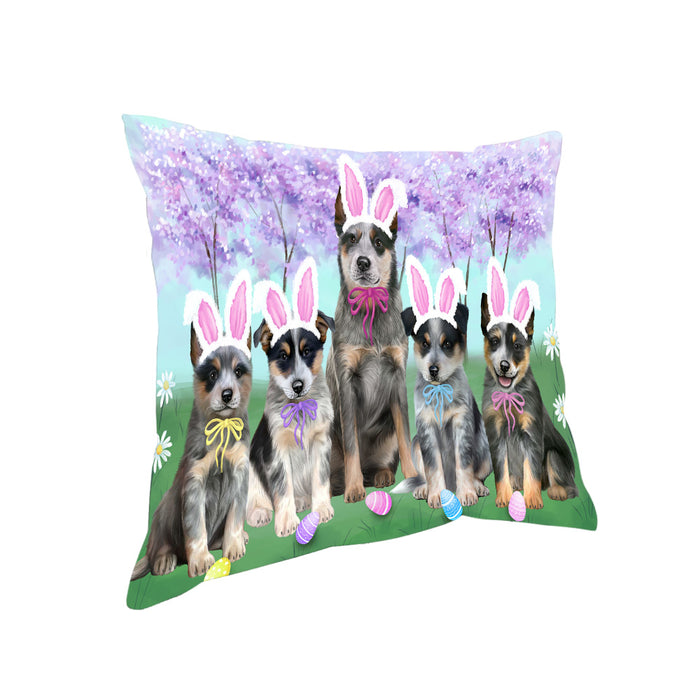 Easter Holiday Blue Heelers Dog Pillow PIL81948