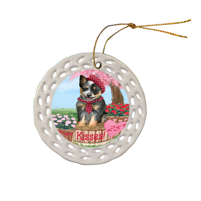 Rosie 25 Cent Kisses Blue Heeler Dog Ceramic Doily Ornament DPOR56292
