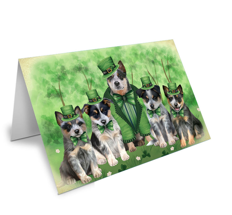 St. Patricks Day Irish Portrait Blue Heeler Dogs Handmade Artwork Assorted Pets Greeting Cards and Note Cards with Envelopes for All Occasions and Holiday Seasons GCD76481