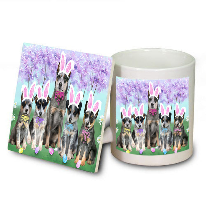 Easter Holiday Blue Heelers Dog Mug and Coaster Set MUC56877