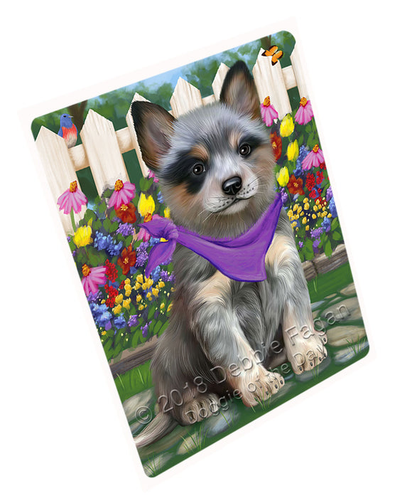 Spring Floral Blue Heeler Dog Cutting Board C60822