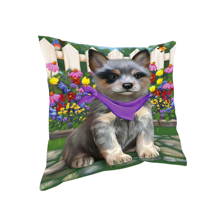 Spring Floral Blue Heeler Dog Pillow PIL65128