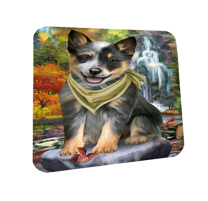 Scenic Waterfall Blue Heeler Dog Coasters Set of 4 CST51791