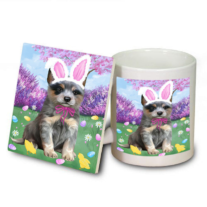 Easter Holiday Blue Heeler Dog Mug and Coaster Set MUC56878