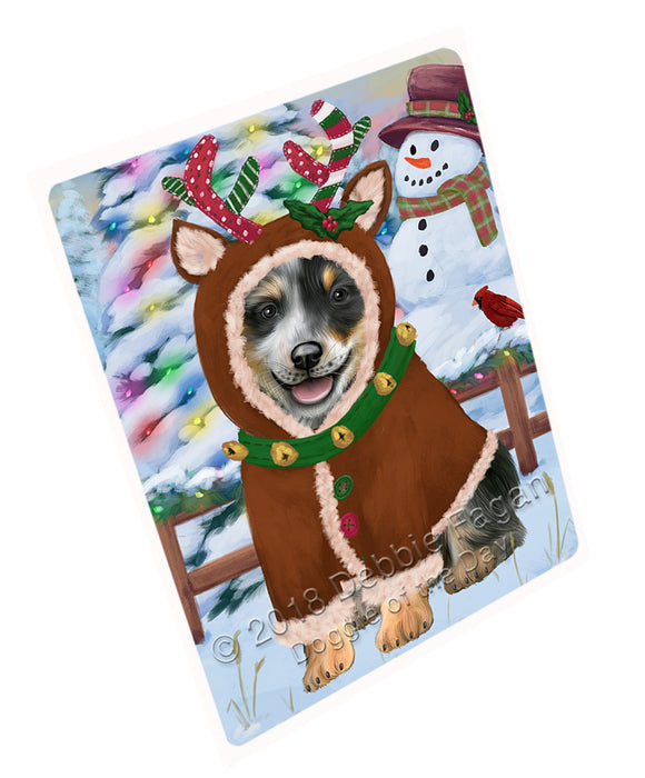 Christmas Gingerbread House Candyfest Blue Heeler Dog Large Refrigerator / Dishwasher Magnet RMAG99444